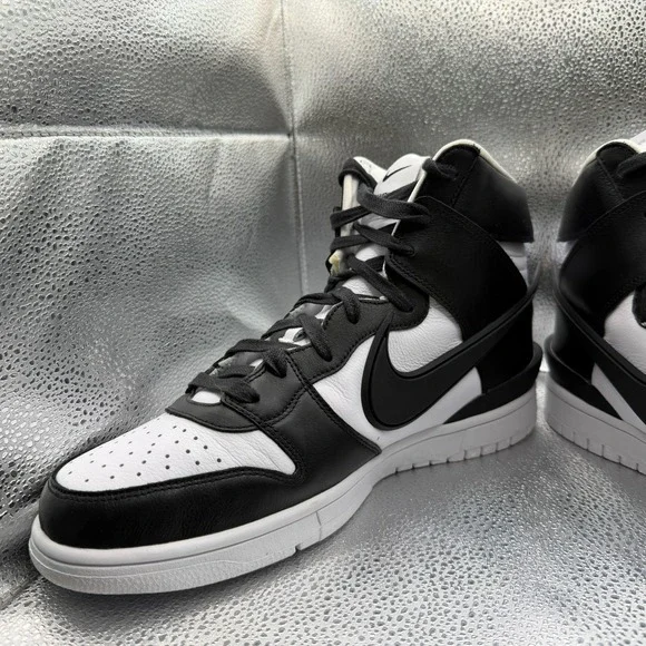 Size 10.5 AMBUSH x Nike‎ Dunk High Black White Mens Lace Up Sneakers CU7544-001 - Picture 5 of 12